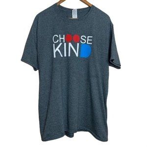 Choose Kind Graphic Tee Shirt Grey Red Blue Positive Kindness Nice XLarge